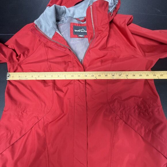 Eddie Bauer Hooded Jacket Womens PXL Red Pockets WeatherEdge Outdoors - Picture 6 of 7
